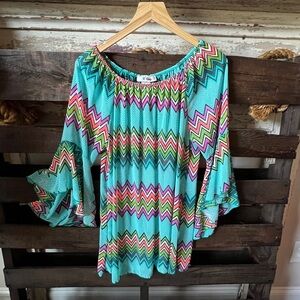 🟠R ROUGE Tunic in Geometric Print 1X